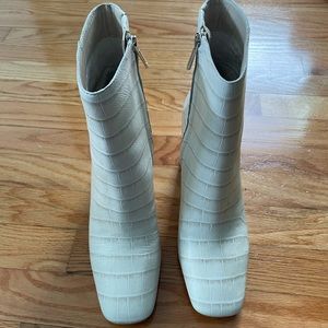 White Croc Sam Edelman Ankle Boots